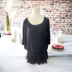 Women’s Dress barn Black Blouse with sequins Size 18